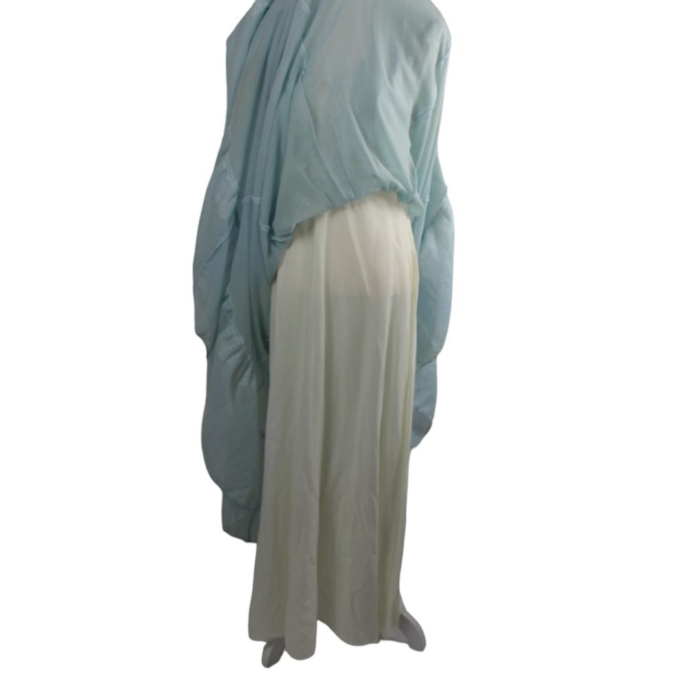 (EUC) Vintage Gunne Sax Jessica Icy Blue White & Lace Accent Prairie Maxi, SZ 13 - Picture 10 of 10